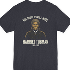 You Should Smile More Harriet Back Print Premium Tee - Heather Navy back