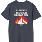Great Chicago Fire Classic Back Print T-Shirt - Heather Navy back
