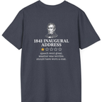 Inaugural Address Review Back Print T-Shirt - Heather Navy back