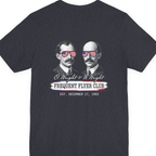 Wright Brothers Frequent Flyer Back Print Premium Tee - Heather Navy back