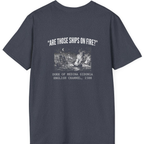 Spanish Armada Fire Ships Back Print T-Shirt - Heather Navy back