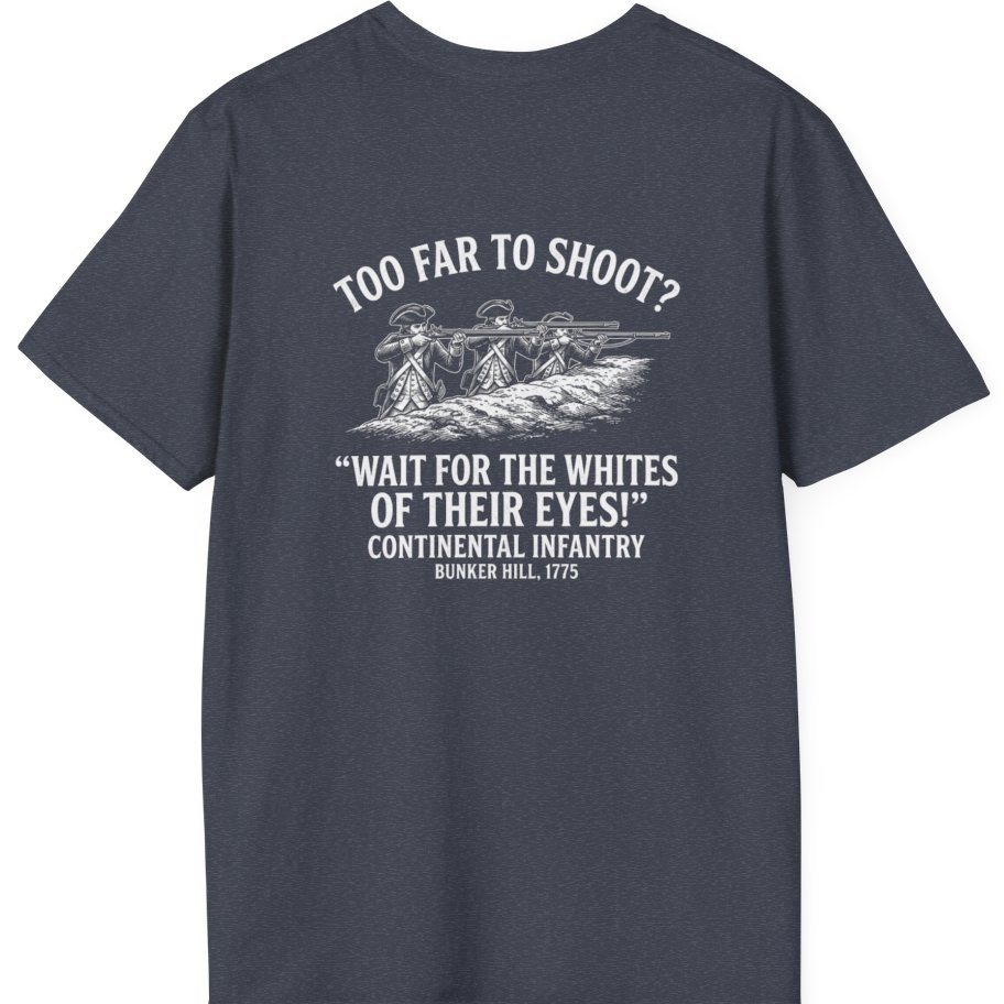 Whites of Their Eyes Bunker Back Print T-Shirt - Heather Navy back