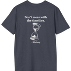 Time Travel Paradox Back Print T-Shirt - Heather Navy back