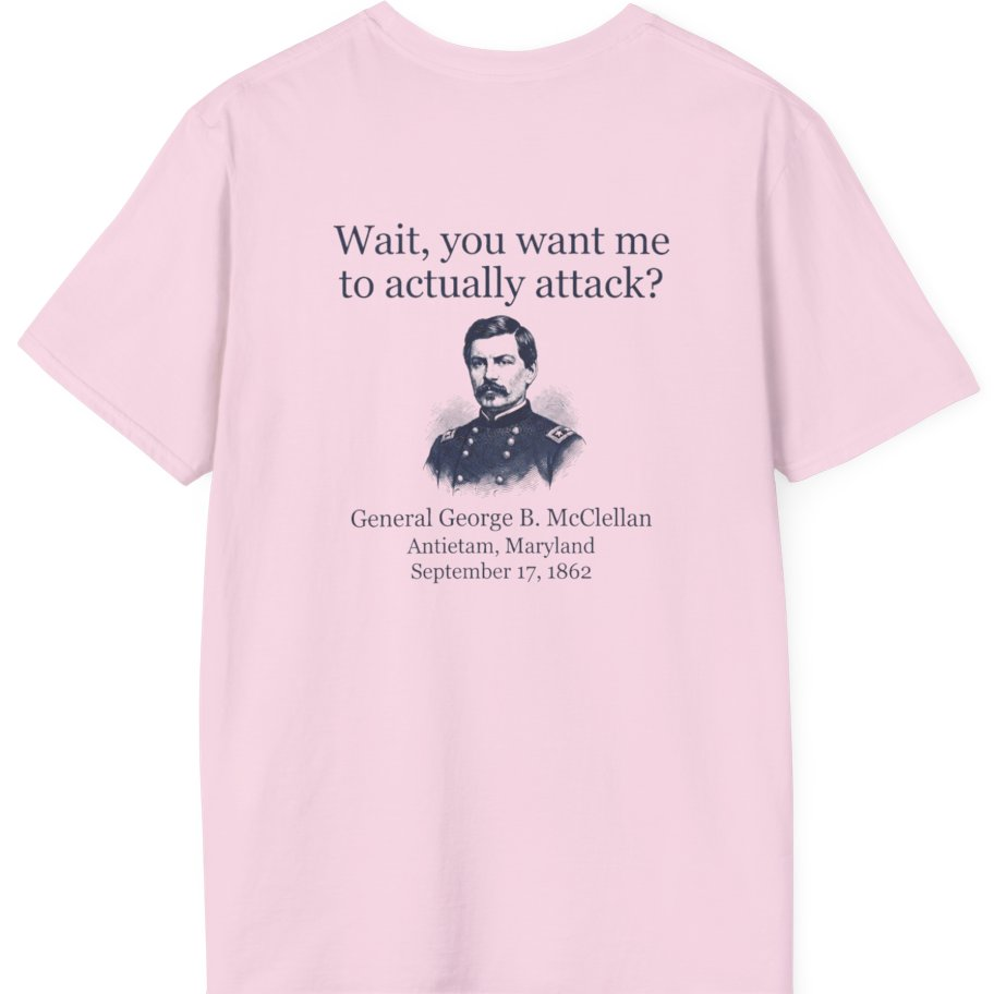 Mcclellan Antietam Attack Back Print T-Shirt - Light Pink back