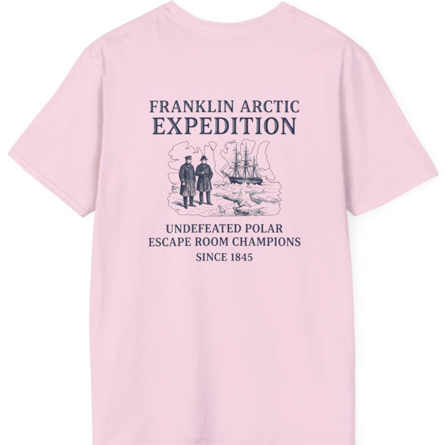 Franklin Arctic Expedition Escape Room Back Print T-Shirt - Light Pink back