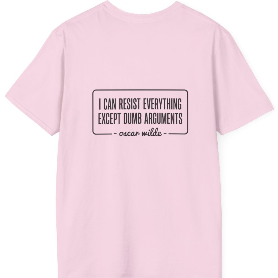 Oscar Wilde Quote Back Print T-Shirt - Light Pink back