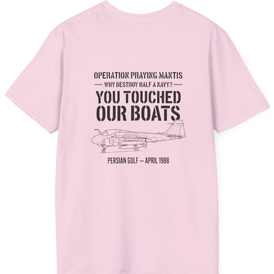 Operation Praying Mantis Back Print T-Shirt - Light Pink back