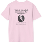 Madison Constitution Deadline Back Print T-Shirt - Light Pink back