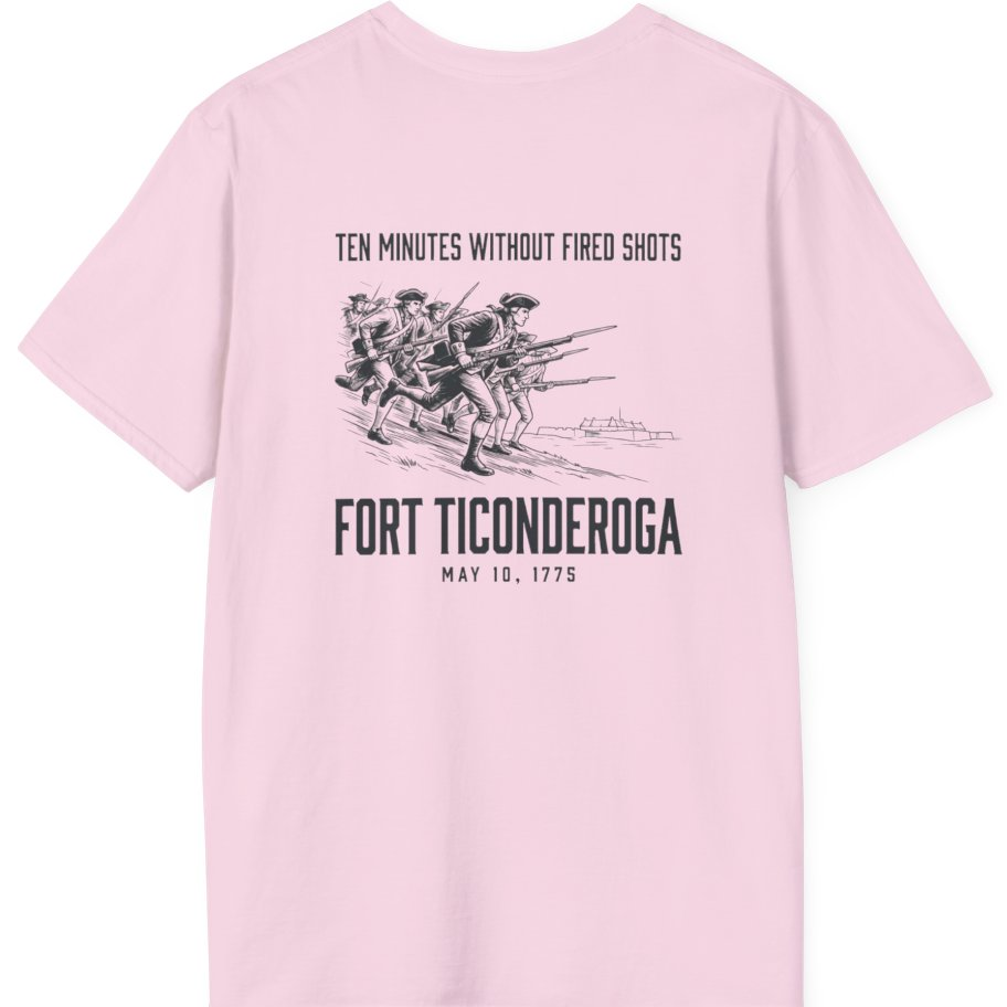 Fort Ticonderoga Ten Minutes Back Print T-Shirt - Light Pink back