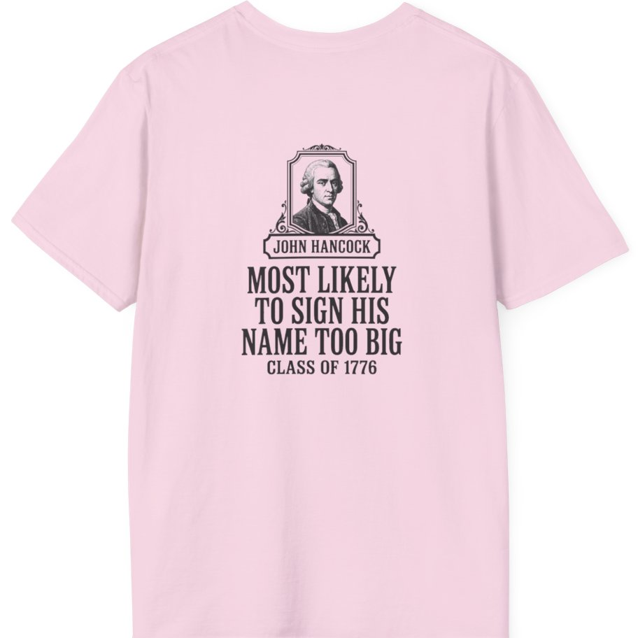 John Hancock Signature Superlative Back Print T-Shirt - Light Pink back