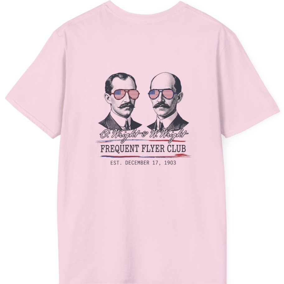 Wright Brothers Frequent Flyer Back Print T-Shirt - Light Pink back