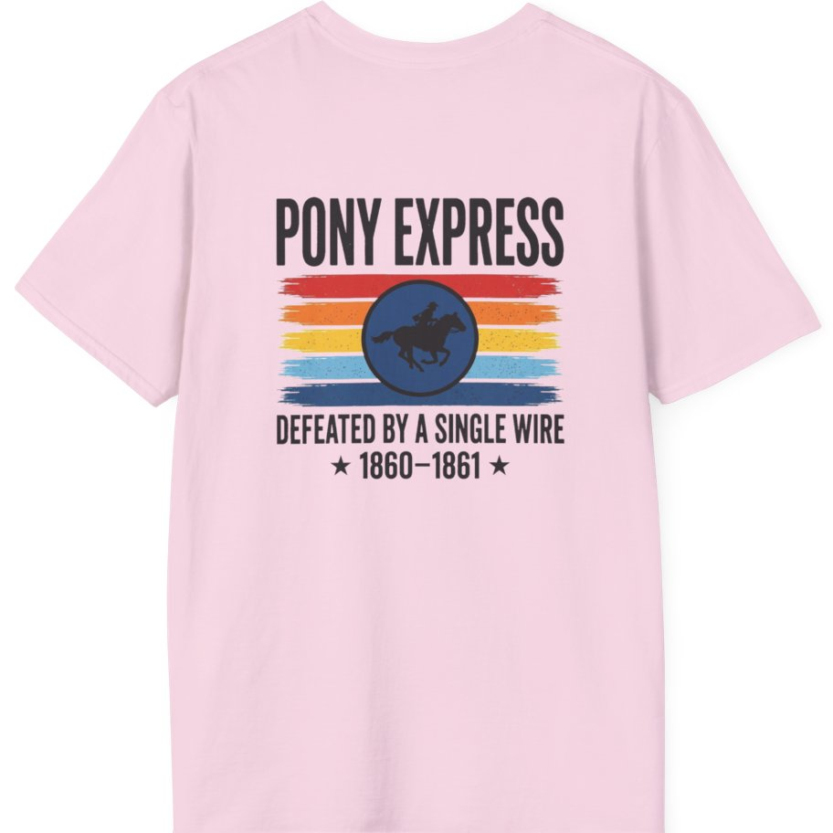 Pony Express Memorial Back Print T-Shirt - Light Pink back