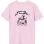 Trojan Horse Deadpan Satire Back Print T-Shirt - Light Pink back