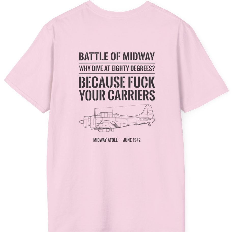 Battle of Midway Back Print T-Shirt - Light Pink back