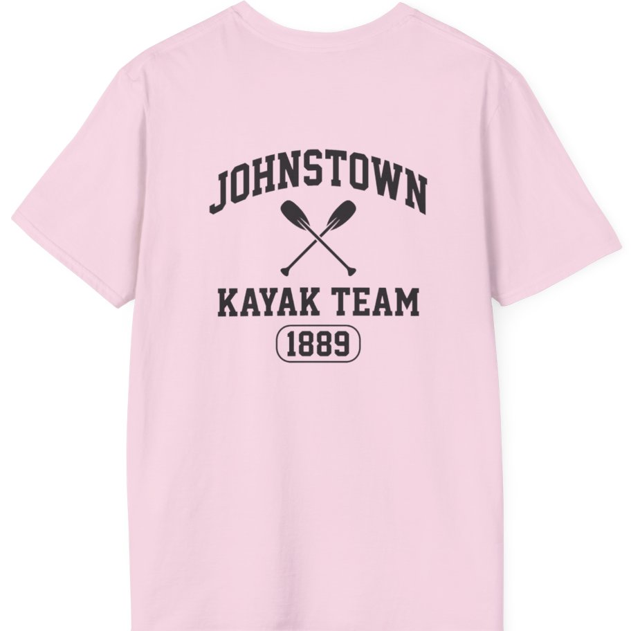 Johnstown Kayak Team Back Print T-Shirt - Light Pink back