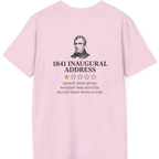 Inaugural Address Review Back Print T-Shirt - Light Pink back