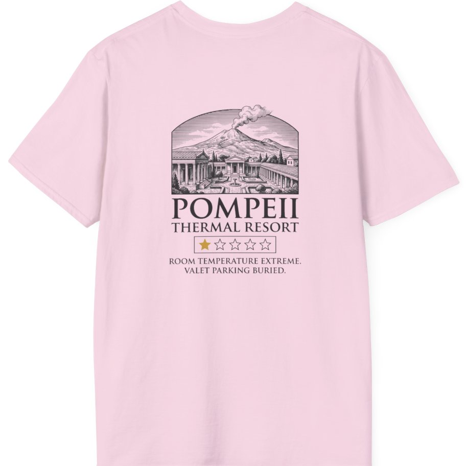 Pompeii Thermal Resort Back Print T-Shirt - Light Pink back