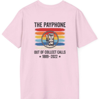 Public Payphone Memorial Back Print T-Shirt - Light Pink back