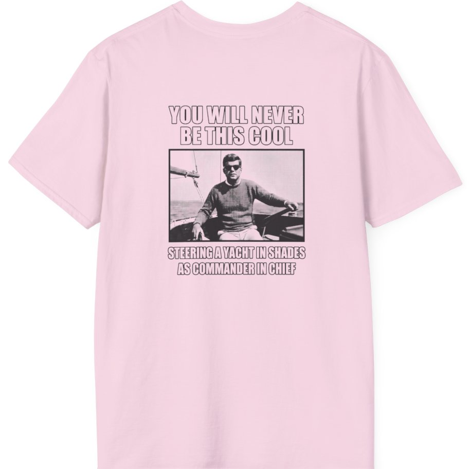 Jfk Yacht Sunglasses Flex Back Print T-Shirt - Light Pink back
