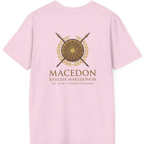 Macedonian Empire Crest Back Print T-Shirt - Light Pink back