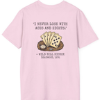 Dead Mans Hand Poker Back Print T-Shirt - Light Pink back