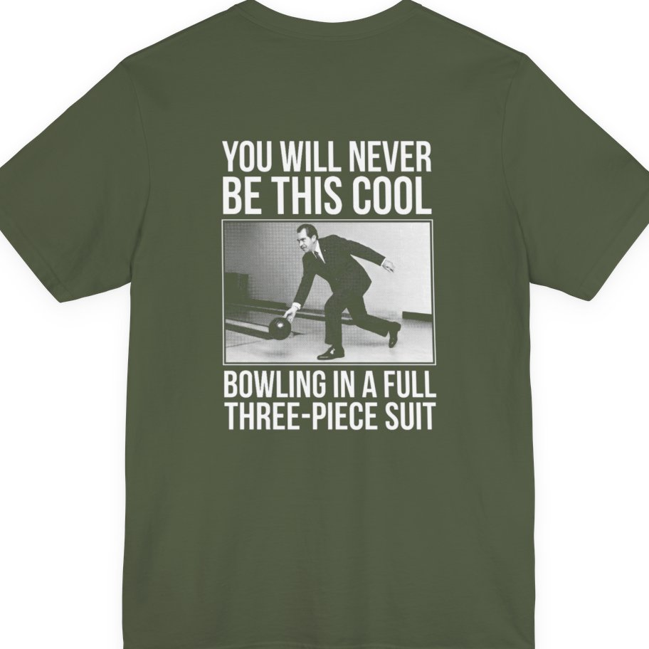 Nixon Suit Bowling Flex Back Print Premium Tee - Military Green back