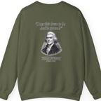 Thomas Jefferson Procrastination Double Spaced Back Print Sweatshirt - Military Green back