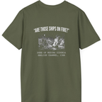 Spanish Armada Fire Ships Back Print T-Shirt - Military Green back