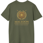 Macedonian Empire Crest Back Print T-Shirt - Military Green back