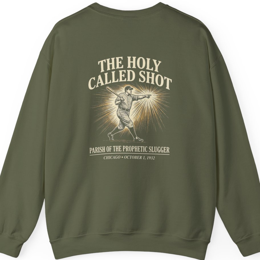 Divine Called Shot Back Print Sweatshirt - Military Green back