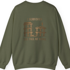 I Survived The Fall of Back Print Sweatshirt - Military Green back