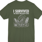 Great Molasses Flood Back Print Premium Tee - Military Green back