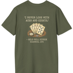 Dead Mans Hand Poker Back Print T-Shirt - Military Green back