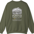 Pompeii Thermal Resort Back Print Sweatshirt - Military Green back