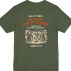 Valley Forge Winter Camping Back Print Premium Tee - Military Green back