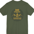 Spartans Thermopylae Back Print Premium Tee - Military Green back