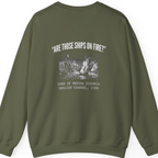 Spanish Armada Fire Ships Back Print Sweatshirt - Military Green back