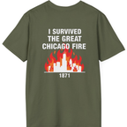 Great Chicago Fire Classic Back Print T-Shirt - Military Green back