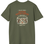 Valley Forge Winter Camping Back Print T-Shirt - Military Green back