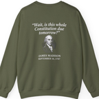 Madison Constitution Deadline Back Print Sweatshirt - Military Green back