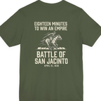 San Jacinto Eighteen Minutes Back Print Premium Tee - Military Green back
