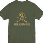 Green Mountain Boys Crest Back Print Premium Tee - Military Green back