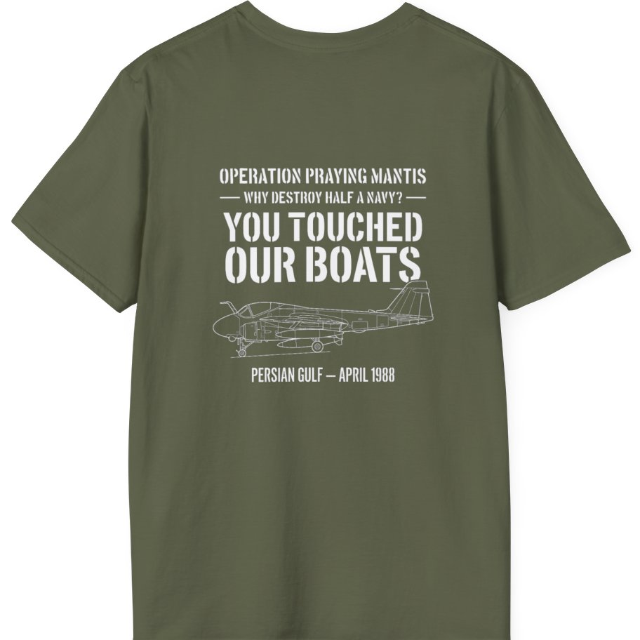 Operation Praying Mantis Back Print T-Shirt - Military Green back