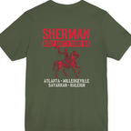 Sherman Deep South Tour Vintage Back Print Premium Tee - Military Green back