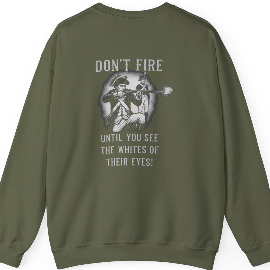 Don'T Fire Until You See Back Print Sweatshirt - Military Green back
