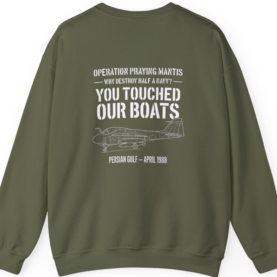 Operation Praying Mantis Back Print Sweatshirt - Military Green back