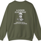 Patton Good Plan Back Print Sweatshirt - Military Green back