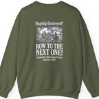 Row To The Next Ship Back Print Sweatshirt - Military Green back