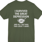 Great Depression Back Print Premium Tee - Military Green back