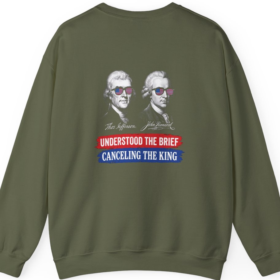 Jefferson Hancock Canceling The King Back Print Sweatshirt - Military Green back
